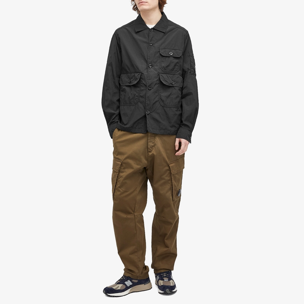 CP Company Men's Chrome-R Full Button Overshirt Black